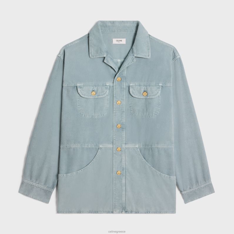 μπουφάν αυτοκινήτου σε κοτλέ γυναίκες CELINE 640PT567 ενδύματα παλαιωμένο κοτλέ ξέβγαλμα