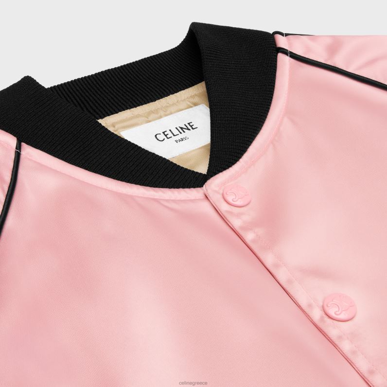 λούτρινο μπουφάν από νάιλον σατέν φινίρισμα γυναίκες CELINE 640PT594 ενδύματα ροζ