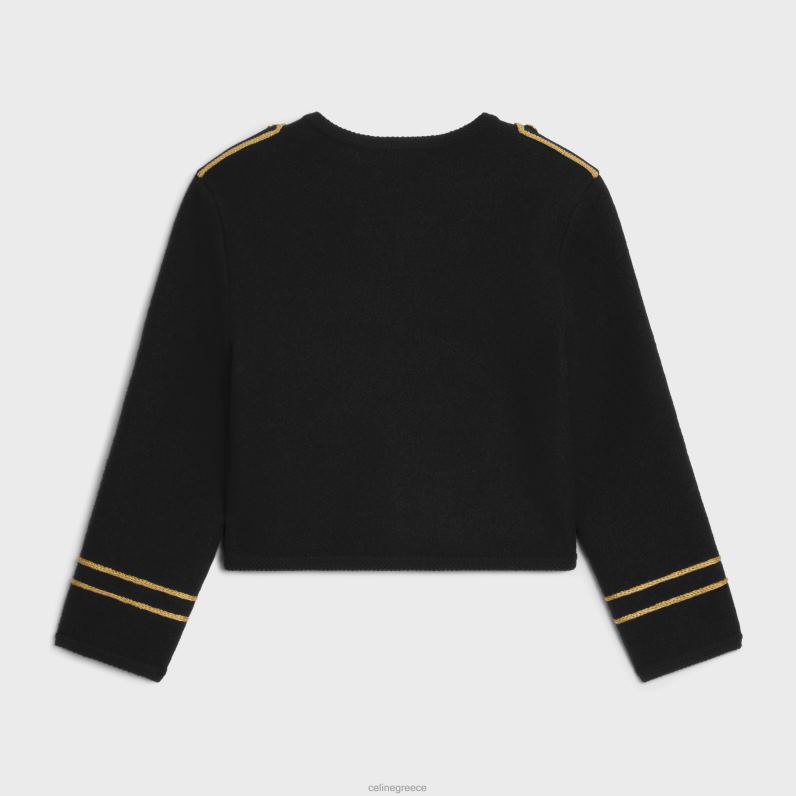 στρατιωτική ζακέτα από μαλλί γυναίκες CELINE 640PT618 ενδύματα μαύρος