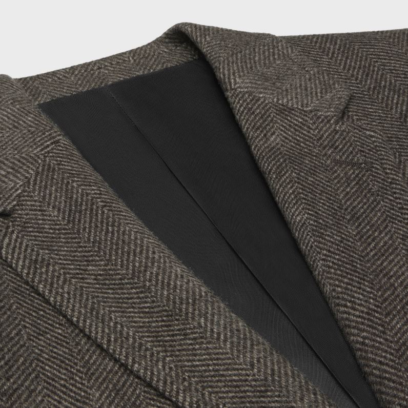 κλασικό μπουφάν σε κασμίρι ψαροκόκαλο γυναίκες CELINE 640PT628 ενδύματα maron/latte