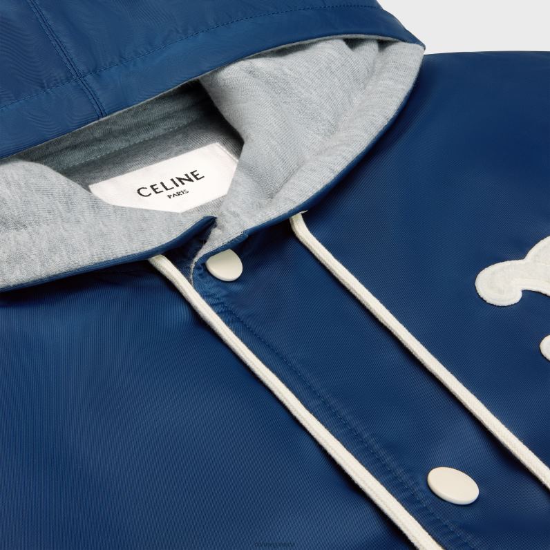 Παρίσι λούτρινο μπουφάν με κουκούλα από νάιλον γυναίκες CELINE 640PT667 ενδύματα ΠΟΛΕΜΙΚΟ ΝΑΥΤΙΚΟ