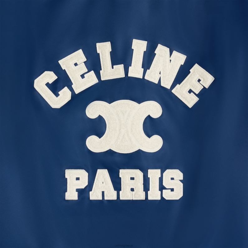 Παρίσι λούτρινο μπουφάν με κουκούλα από νάιλον γυναίκες CELINE 640PT667 ενδύματα ΠΟΛΕΜΙΚΟ ΝΑΥΤΙΚΟ