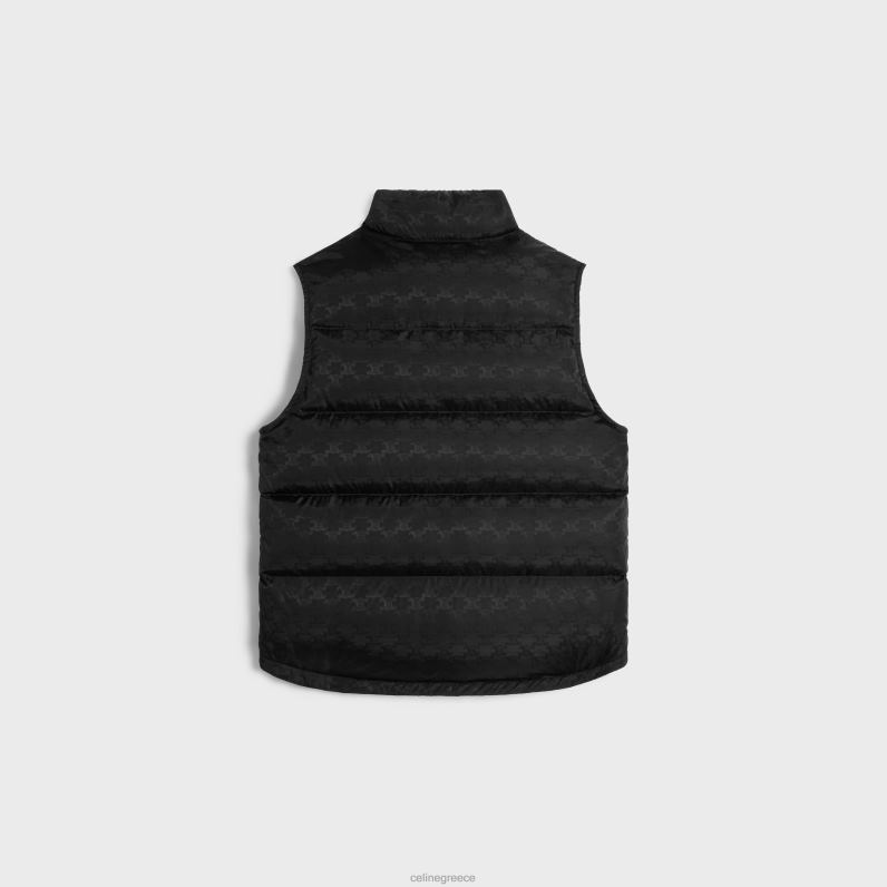 καπιτονέ μπλουζον μπουφάν σε μονόγραμμα νάιλον γυναίκες CELINE 640PT668 ενδύματα μαύρος