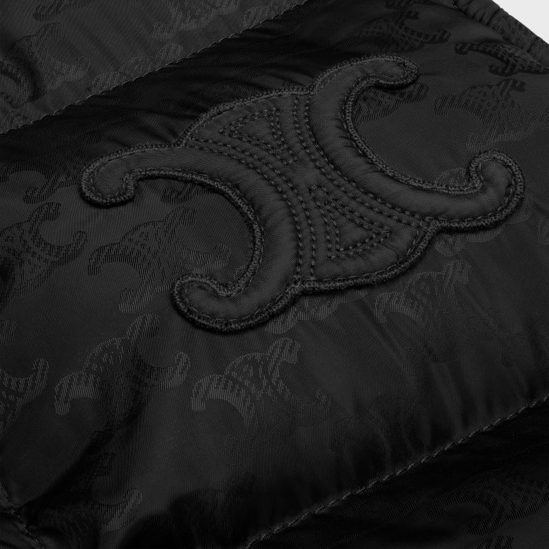 καπιτονέ μπλουζον μπουφάν σε μονόγραμμα νάιλον γυναίκες CELINE 640PT668 ενδύματα μαύρος