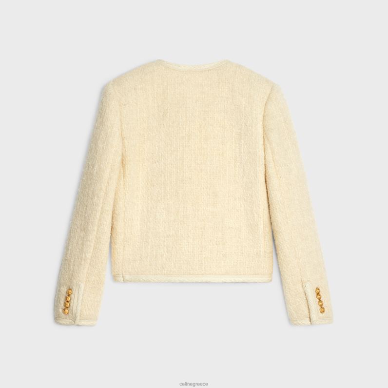 Τσέλσι μπουφάν σε ελαφρύ τουίντ γυναίκες CELINE 640PT691 ενδύματα βανίλια