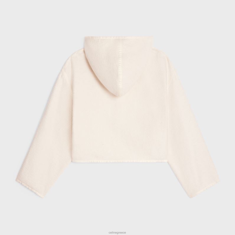 ζακέτα σε βαμβακερό τουίντ γυναίκες CELINE 640PT696 ενδύματα εκρού