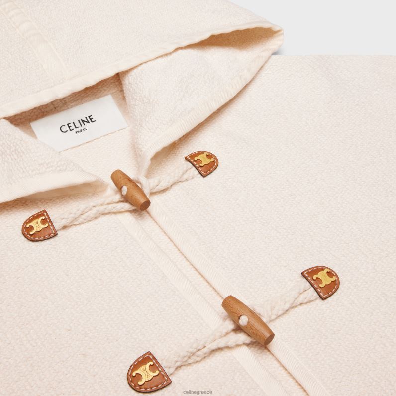 ζακέτα σε βαμβακερό τουίντ γυναίκες CELINE 640PT696 ενδύματα εκρού