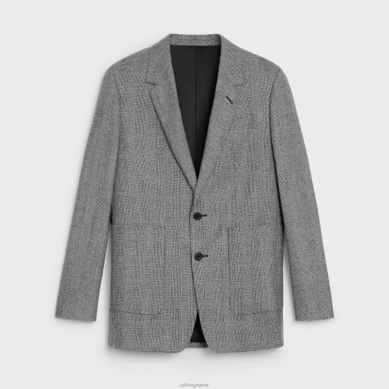 σακάκι αγοροκόριτσο σε φανέλα γυναίκες CELINE 640PT719 ενδύματα craie/noir