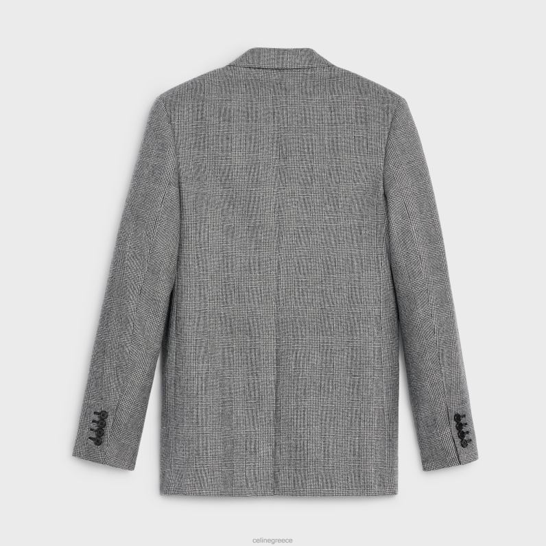 σακάκι αγοροκόριτσο σε φανέλα γυναίκες CELINE 640PT719 ενδύματα craie/noir