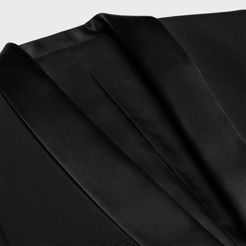 κλασικό σμόκιν μπουφάν σε μοχέρ & μετάξι γυναίκες CELINE 640PT721 ενδύματα μαύρος