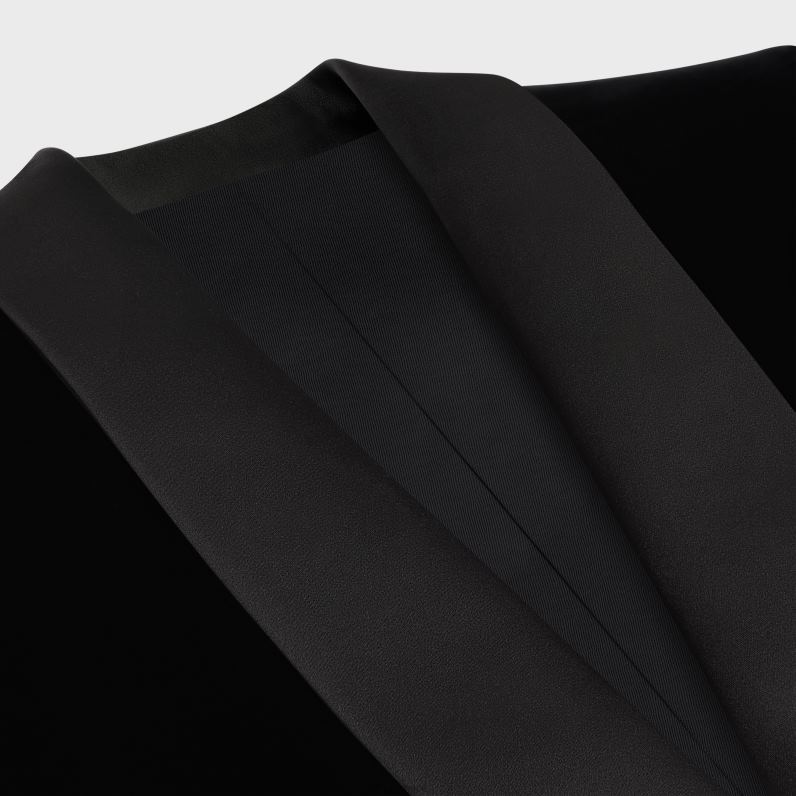 κοντό σμόκιν μπουφάν σε βαμβακερό βελούδο γυναίκες CELINE 640PT723 ενδύματα μαύρος