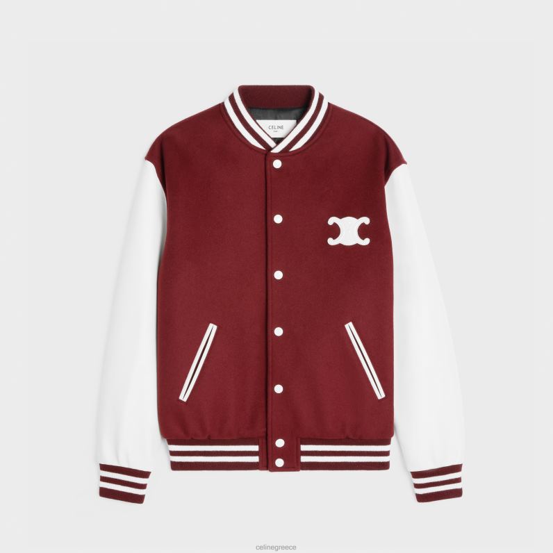 Κολεγιακό λούτρινο μπουφάν από κασμίρ διπλής όψης γυναίκες CELINE 640PT729 ενδύματα Vigne