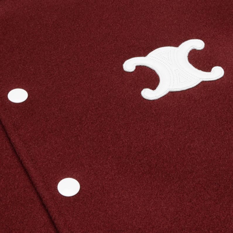 Κολεγιακό λούτρινο μπουφάν από κασμίρ διπλής όψης γυναίκες CELINE 640PT729 ενδύματα Vigne