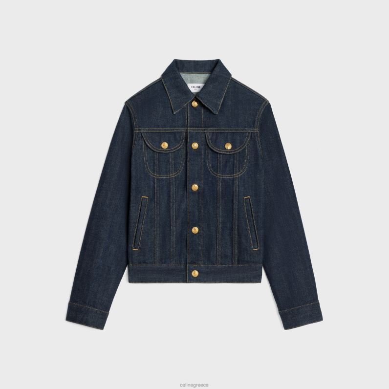 σακάκι φορτηγού σε τζιν πλύσης γυναίκες CELINE 640PT733 ενδύματα ξεπλυμένα