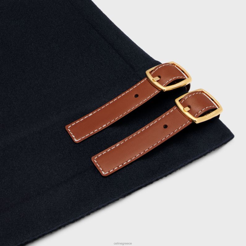 μπουφάν με κουκούλα από κασμίρ διπλής όψης γυναίκες CELINE 640PT746 ενδύματα ΠΟΛΕΜΙΚΟ ΝΑΥΤΙΚΟ