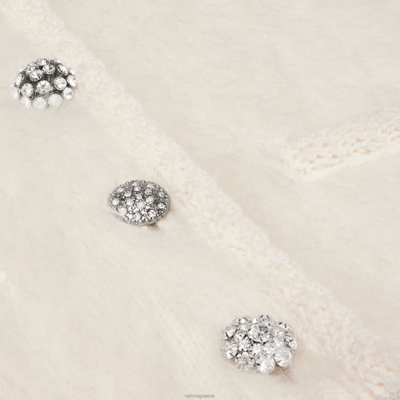 Ζακέτα ζακέτα σε βουρτσισμένο μοχέρ γυναίκες CELINE 640PT766 ενδύματα υπόλευκο