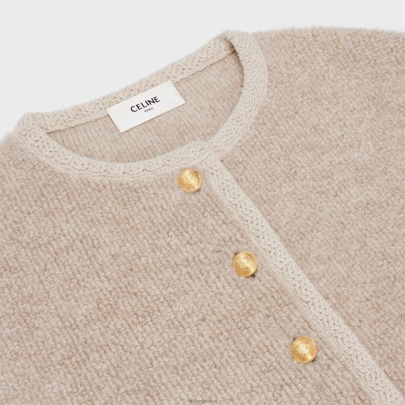 Ζακέτα ζακέτα από μαλλί αλπακά γυναίκες CELINE 640PT767 ενδύματα πλιγούρι βρώμης