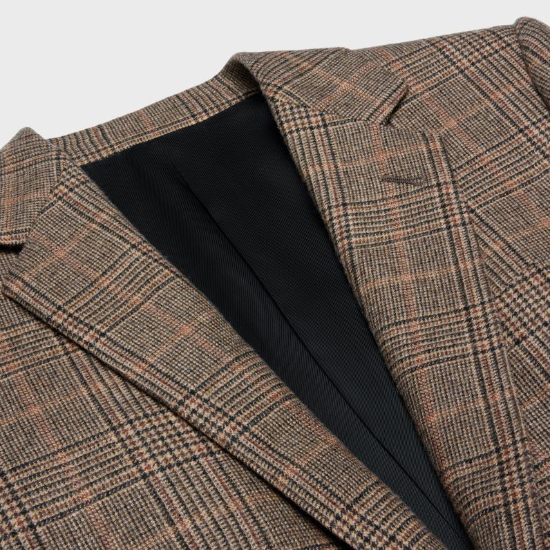 μακρύ σακάκι από κασμίρ Prince of Wales γυναίκες CELINE 640PT708 ενδύματα camel/noisette/noir