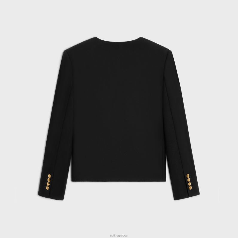 σακάκι chasseur από κασμίρ φανέλα γυναίκες CELINE 640PT629 ενδύματα μαύρος