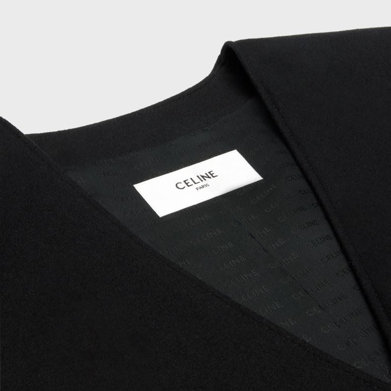 σακάκι chasseur από κασμίρ φανέλα γυναίκες CELINE 640PT629 ενδύματα μαύρος