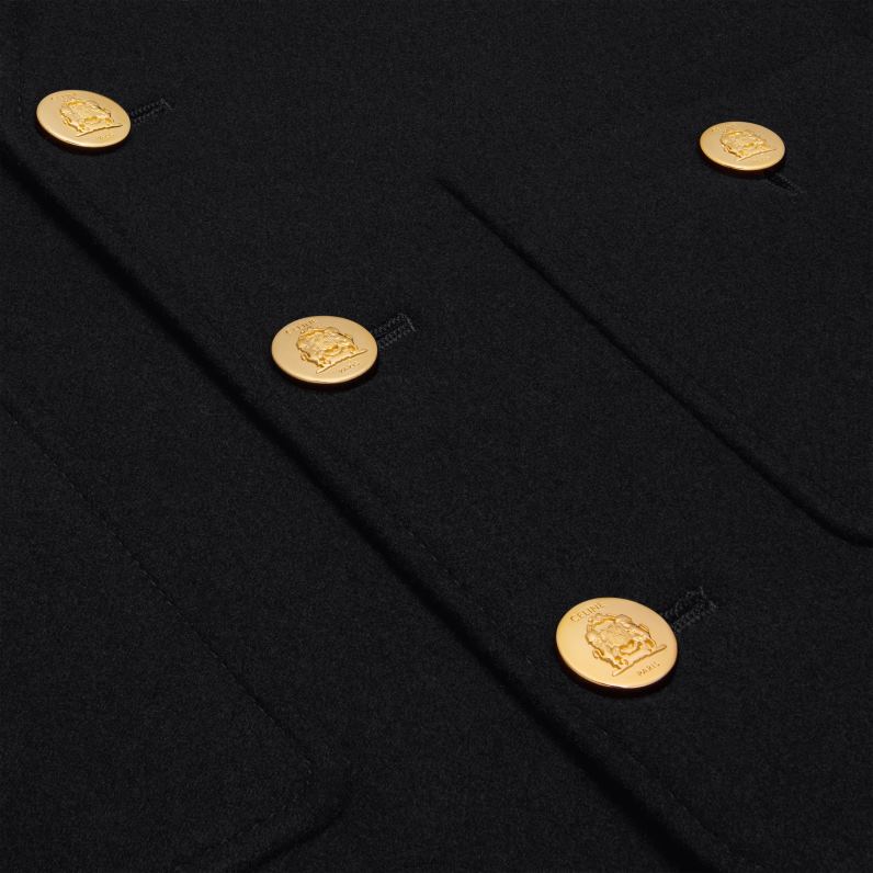 σακάκι chasseur από κασμίρ φανέλα γυναίκες CELINE 640PT629 ενδύματα μαύρος