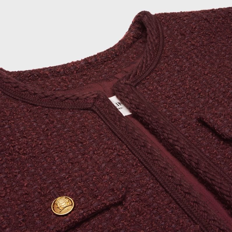 μπουφάν chelsea σε μπουκλ τουίντ γυναίκες CELINE 640PT690 ενδύματα μπορντό