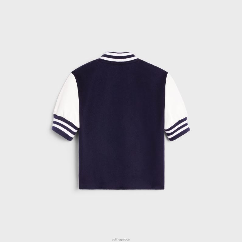 Τέντυ μπουφάν chelsea από κασμίρ διπλής όψης γυναίκες CELINE 640PT730 ενδύματα ΠΟΛΕΜΙΚΟ ΝΑΥΤΙΚΟ