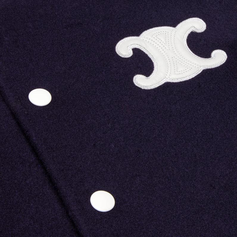 Τέντυ μπουφάν chelsea από κασμίρ διπλής όψης γυναίκες CELINE 640PT730 ενδύματα ΠΟΛΕΜΙΚΟ ΝΑΥΤΙΚΟ