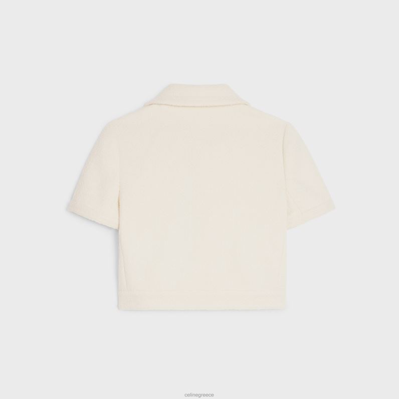 cropped chelsea jacket σε τουίντ γυναίκες CELINE 640PT736 ενδύματα craie