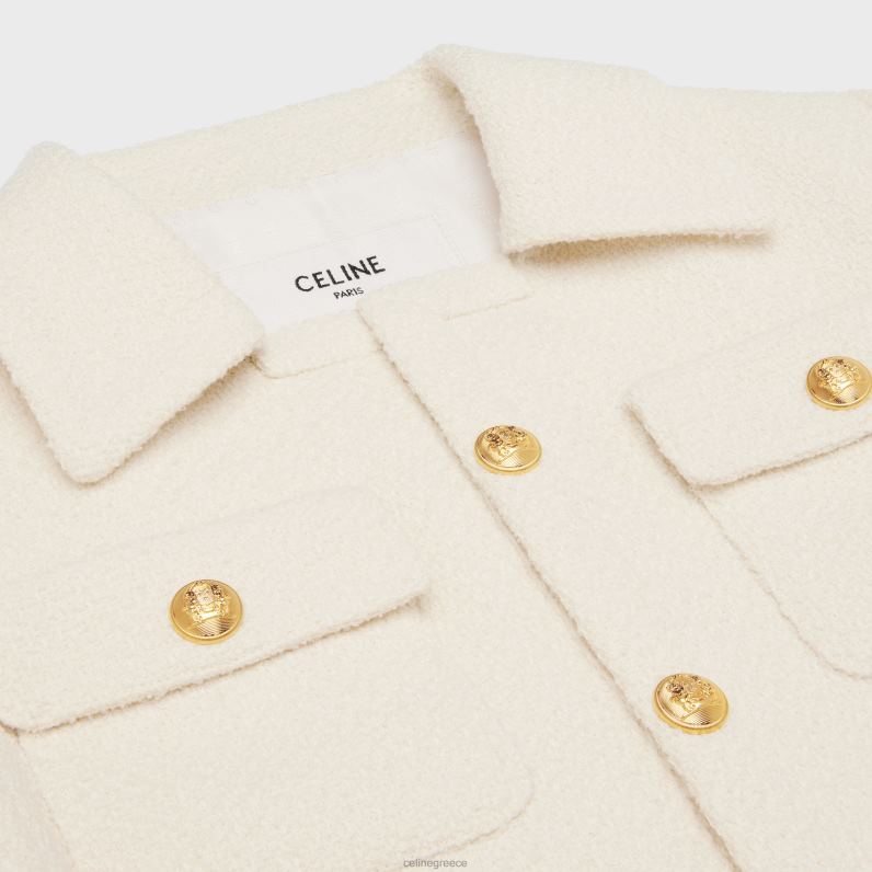 cropped chelsea jacket σε τουίντ γυναίκες CELINE 640PT736 ενδύματα craie