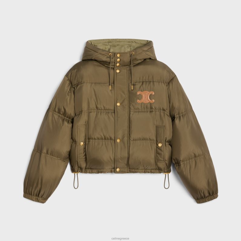 cropped μπουφάν triomphe από ελαφρύ νάιλον γυναίκες CELINE 640PT705 ενδύματα κακή