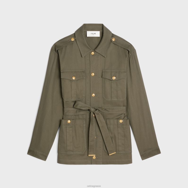 Μπουφάν "saharienne" σε ελαφρύ twill γυναίκες CELINE 640PT700 ενδύματα κακή