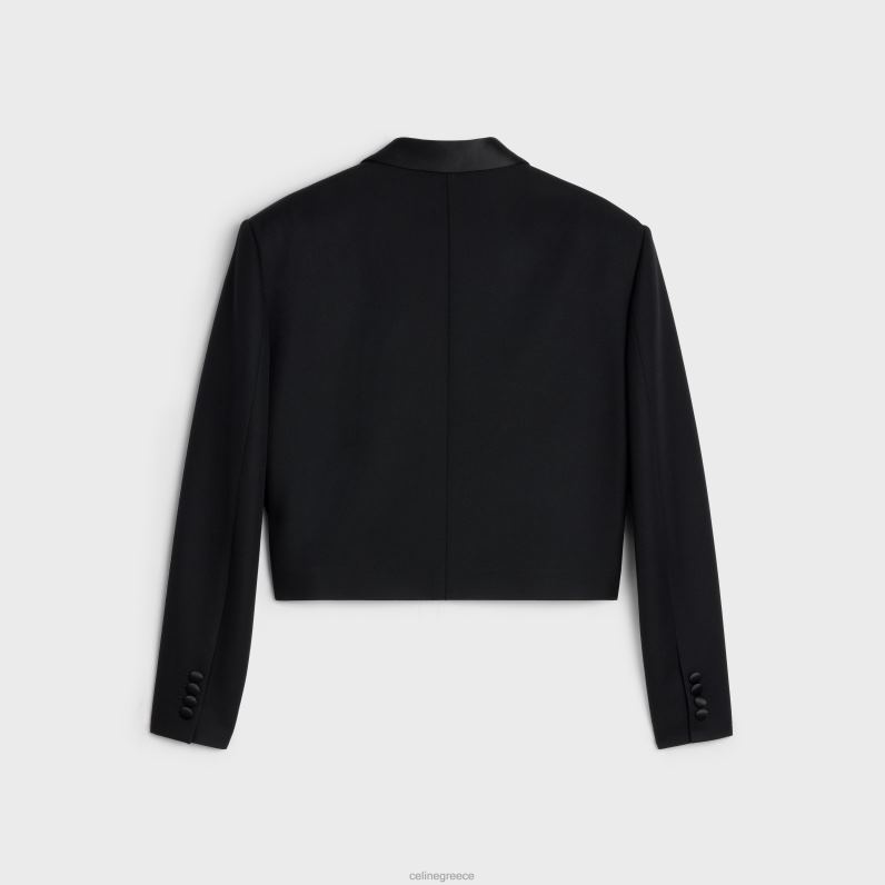 σακάκι spencer tux σε grain de poudre γυναίκες CELINE 640PT725 ενδύματα μαύρος