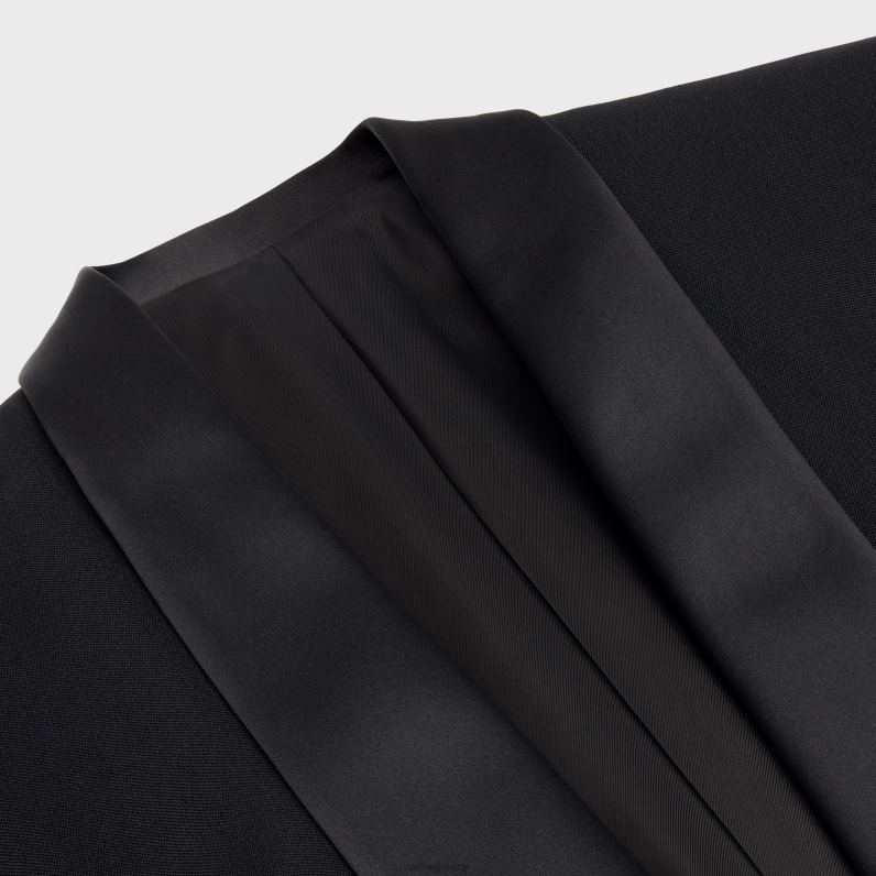 σακάκι spencer tux σε grain de poudre γυναίκες CELINE 640PT725 ενδύματα μαύρος