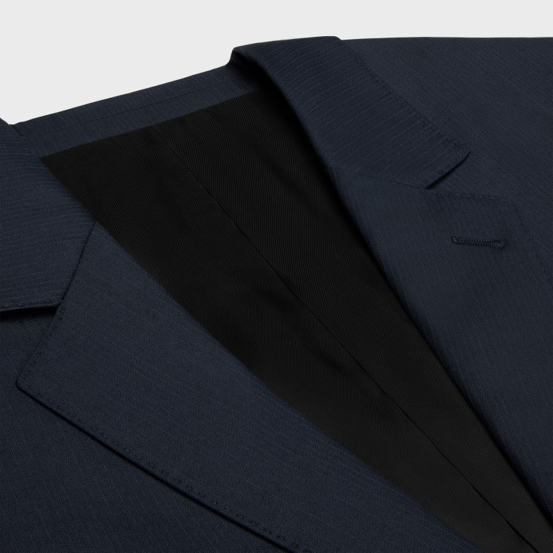 σακάκι tommy σε ριγέ μαλλί γυναίκες CELINE 640PT572 ενδύματα σκοτεινό ναυτικό