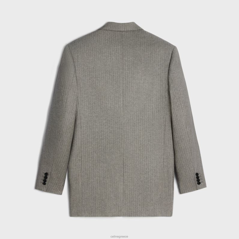 τζάκετ tommy σε ριγέ φανέλα γυναίκες CELINE 640PT574 ενδύματα μπετόν/ανθρακίτης