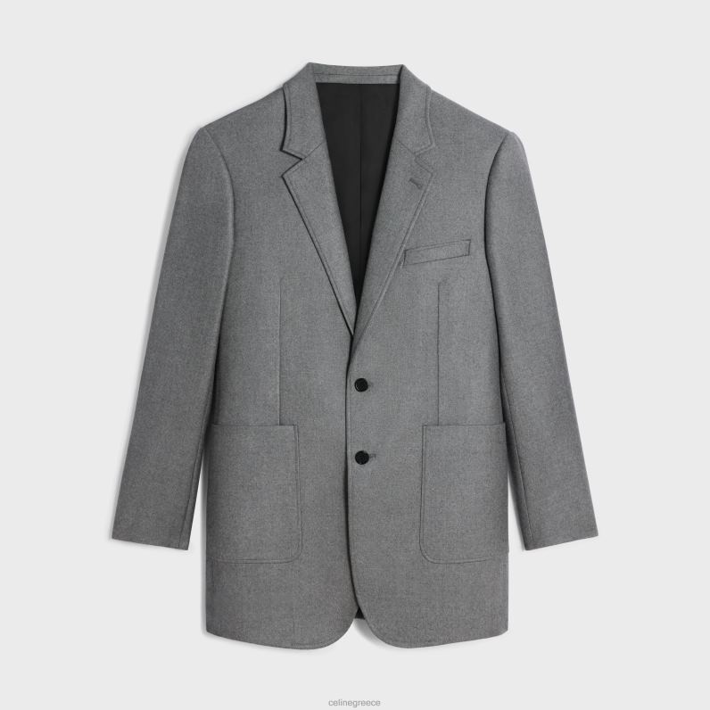 τζάκετ tommy από κασμίρ φανέλα γυναίκες CELINE 640PT575 ενδύματα gris melange