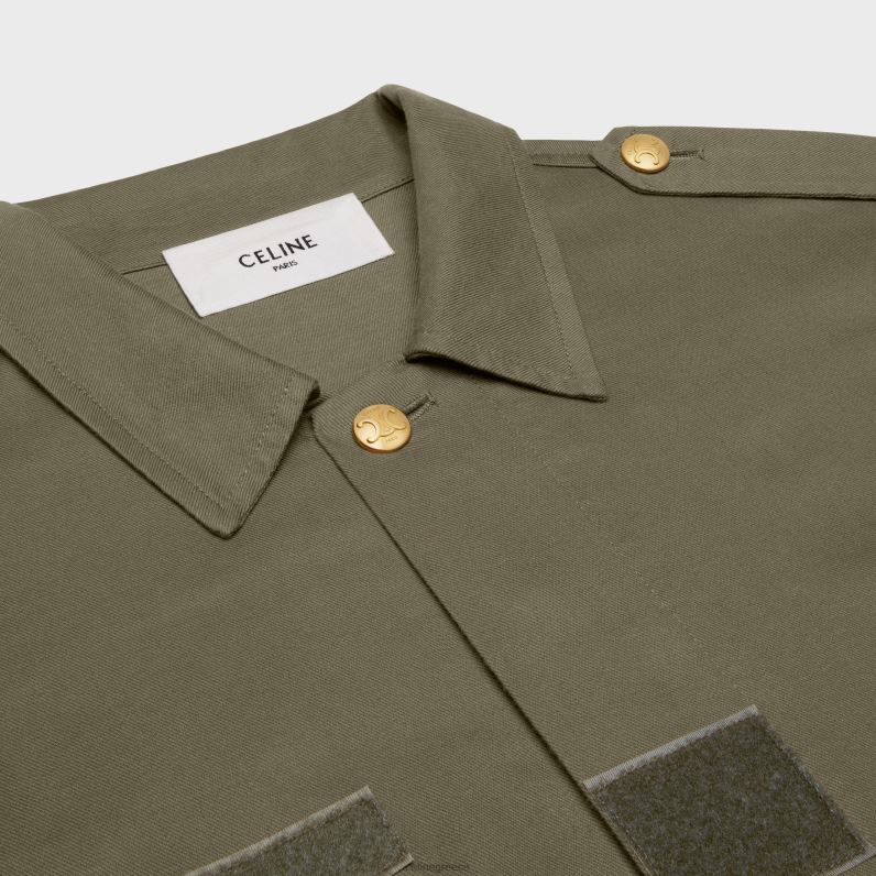 στρατιωτικό μπουφάν σε ελαφρύ twill γυναίκες CELINE 640PT703 ενδύματα κακή