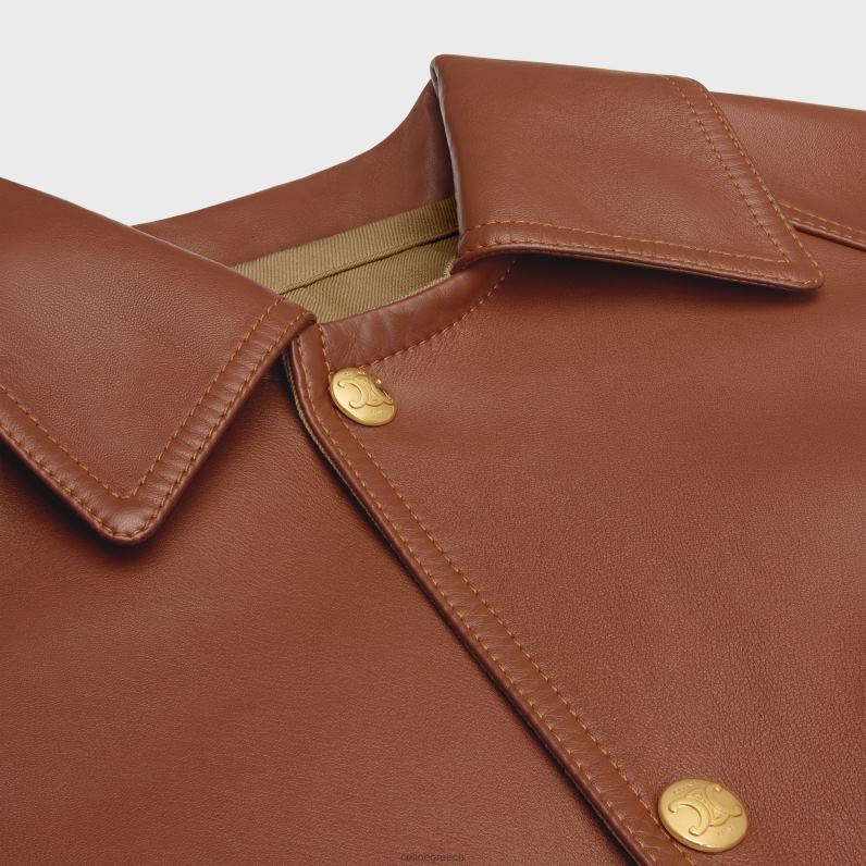 μεγάλο πάρκο σε μαλακό δέρμα αρνιού γυναίκες CELINE 640PT622 ενδύματα κονιάκ