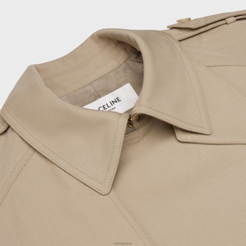 καπαρντίνα αγοροκόριτσο από βαμβακερή γαμπαρντίνα γυναίκες CELINE 640PT738 ενδύματα υπόλευκο/ροζ βαθύ