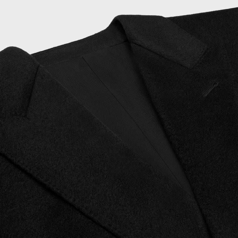 παλτό chesterfield από κασμίρ γυναίκες CELINE 640PT739 ενδύματα μαύρος