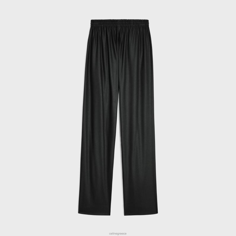 ίσιο παντελόνι τζόκινγκ από κασμίρ φανέλα γυναίκες CELINE 640PT679 ενδύματα ανθρακίτης