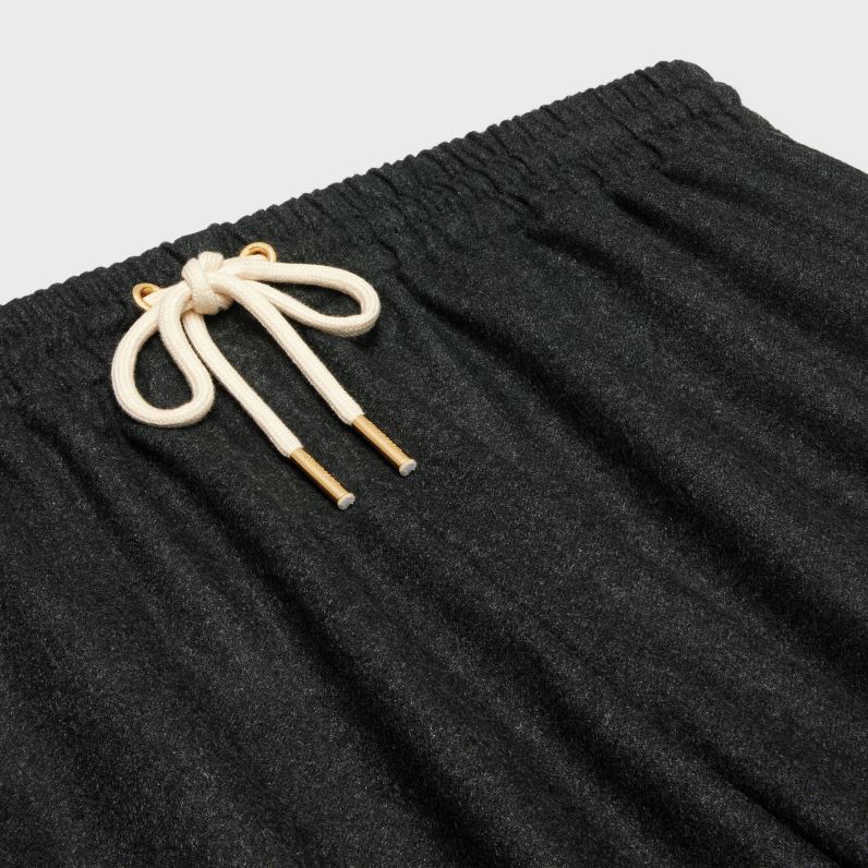 ίσιο παντελόνι τζόκινγκ από κασμίρ φανέλα γυναίκες CELINE 640PT679 ενδύματα ανθρακίτης