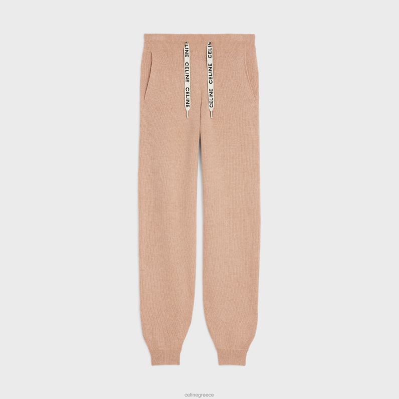 παντελόνι φόρμας από μαλλί κασμίρ γυναίκες CELINE 640PT882 ενδύματα καμήλα
