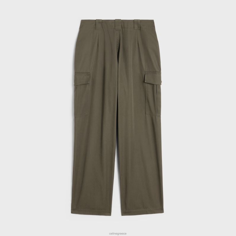 παντελόνι cargo από τεχνικό βαμβάκι γυναίκες CELINE 640PT879 ενδύματα λάσπη