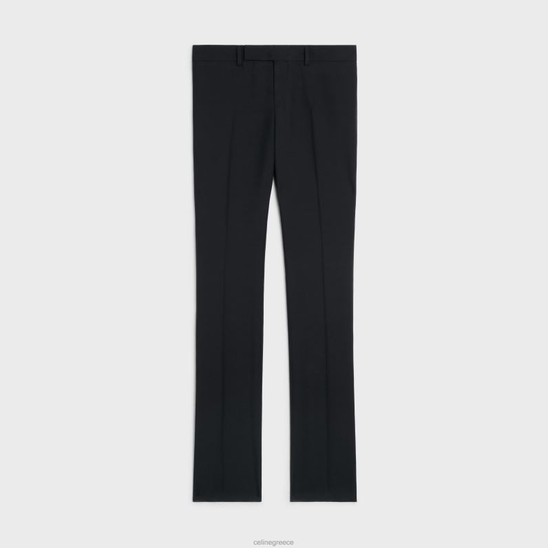 Παντελόνι dylan tux σε μοχέρ & μετάξι γυναίκες CELINE 640PT876 ενδύματα μαύρος