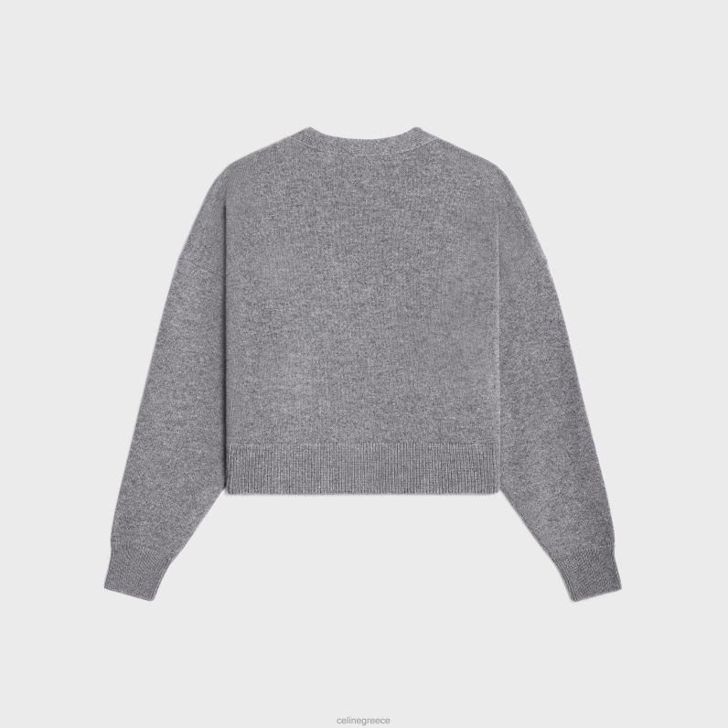 ζακέτα με γκουρμέ σε κασμίρ κληρονομιάς γυναίκες CELINE 640PT614 ενδύματα γκρί