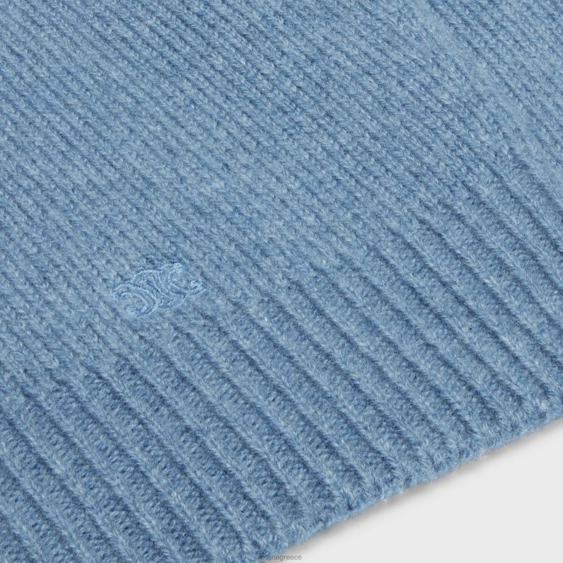 πουλόβερ με ζιβάγκο από κασμίρι χωρίς ραφή γυναίκες CELINE 640PT752 ενδύματα μπλε