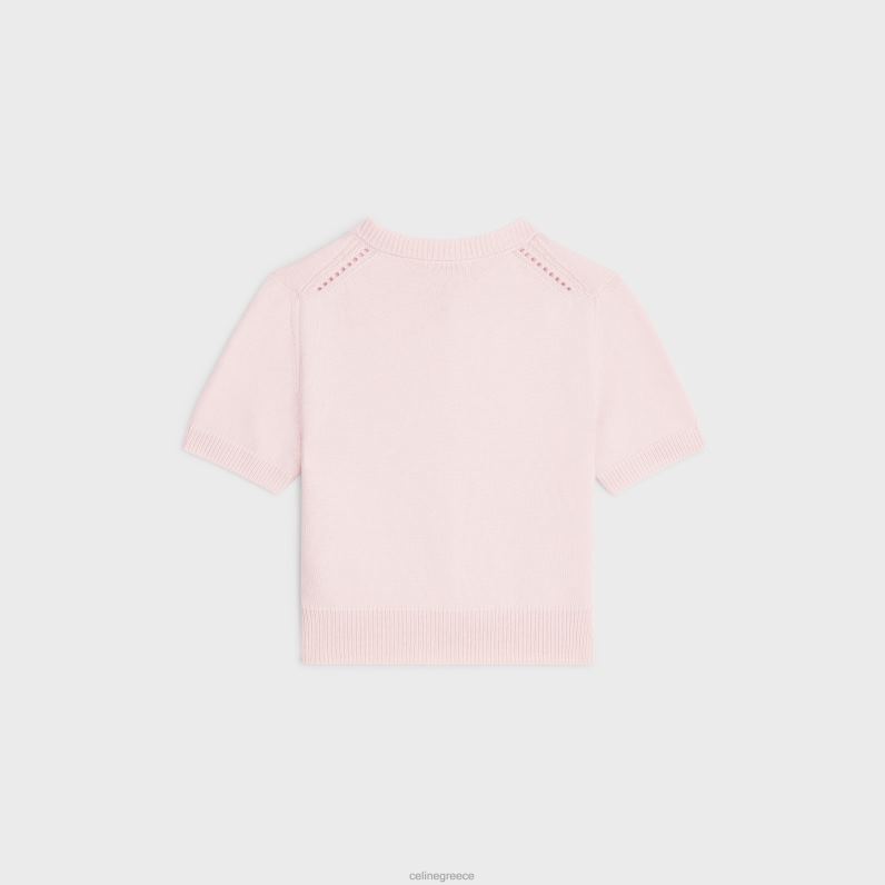 κομμένη ζακέτα σε κασμίρι κληρονομιάς γυναίκες CELINE 640PT770 ενδύματα ανοιχτό ροζ