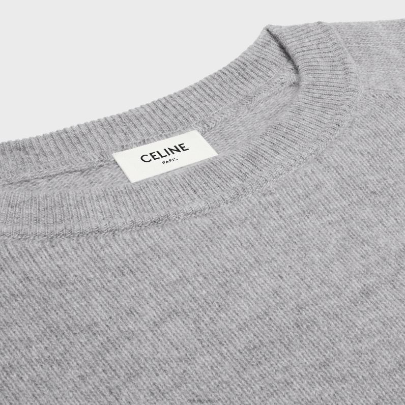 πουλόβερ triomphe με λαιμόκοψη από μαλλί & κασμίρ γυναίκες CELINE 640PT605 ενδύματα ανοιχτό γκρι
